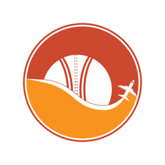 Cricket travel logo design template.