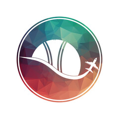 Cricket travel logo design template.