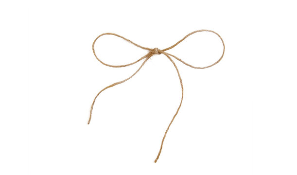 Thread burlap isolate on white background. Selective focus. Old.