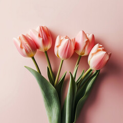 Fototapeta premium bouquet of pink tulips