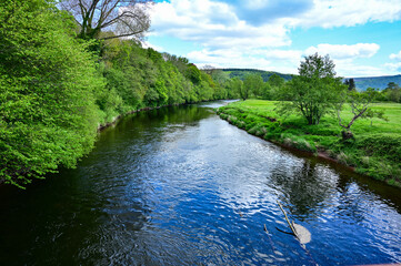 Fototapeta na wymiar The River Usk near Talybont, Powys, Wales.