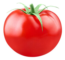 Single delicious red tomato, cut out
