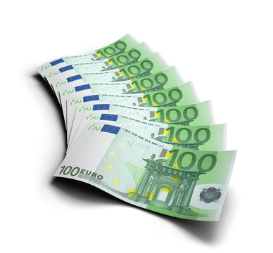 Stack 100 Euro bank notes