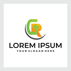 GR letter logo vector design.initial letter gr or rg logo vector design template