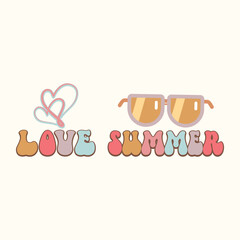 Love Summer Retro T-Shirt Design