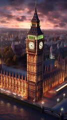 big ben at evening