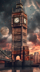 big ben at night city