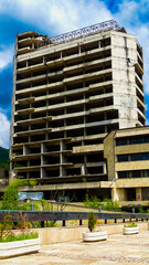 An abandoned building in a small town.