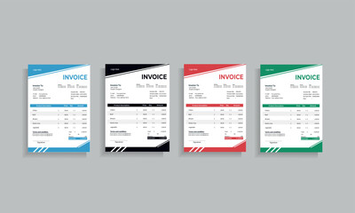 	
Invoice minimal design template. Bill form business invoice accounting