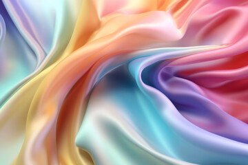 Rainbow pastel silk fabric satin background