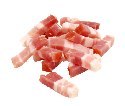 Smoked pork lardons / Transparent background