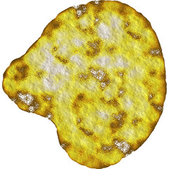 Gold Circle Watercolor Stain Featuring Isolated Paper Texture