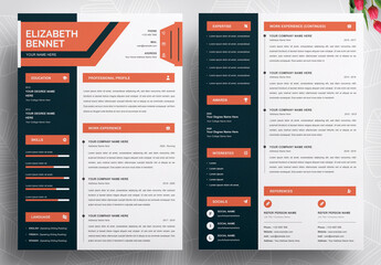 Resume and Cover Letter with Orange Theme