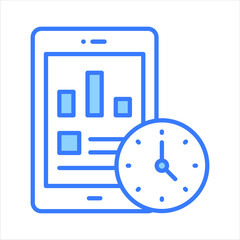 Mobile data management icon in modern style, easy to use icon