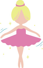 Fototapeta na wymiar Cute little ballerina in a tutu. Vector illustration.