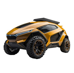 Future EV vehicle concept, futuristic design, alternative clean energy, high-tech vehicle, isolated, transparent background, no background. PNG. Generative AI.