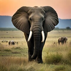 Obraz na płótnie Canvas magnificent African elephant (AI Generated)