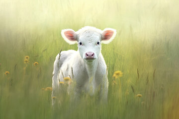 Obraz premium sheep on a meadow, AI Generative