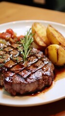 Beef steak is grille. Generative AI