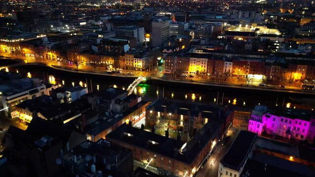 Dublin city at dawn