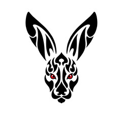 Fototapeta na wymiar Illustration vector graphic of tribal art abstrack face rabbit for tatto and other