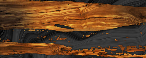 black epoxy resin panel with walnut, texture for design,Wooden Table. Wood texture for design and decoration, dark wooden texture background