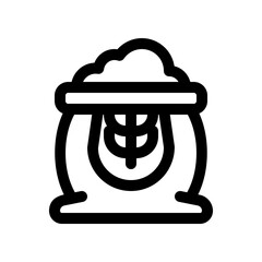 Editable flour, wheat, sack vector icon. Food, farm, grocery, harvest. Part of a big icon set family. Perfect for web and app interfaces, presentations, infographics, etc