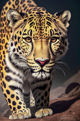 Fototapeta na wymiar amur leopard endangered species, generative ai
