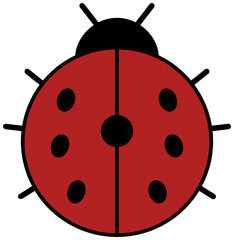 Ladybug icon. Red ladybird clipart illustration.