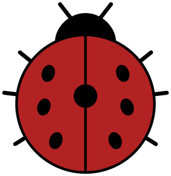 Ladybug icon. Red ladybird clipart illustration.