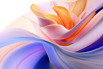 Blue, purple, violet gradient spiral, abstract petals poster background