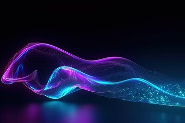 abstract futuristic background with pink blue glowing neon moving high speed wave lines and bokeh lights. Data transfer concept Fantastic wallpaper, Ai Generative