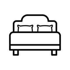 Bed icon vector on trendy design