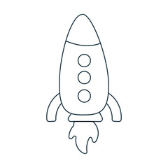 rocket are flying children coloring element cosmos