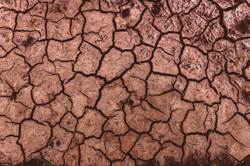 dry soil cracked due to lack of rainfall