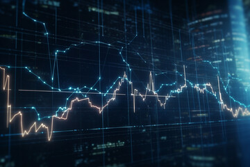 Three-dimensional stock market daily chart background