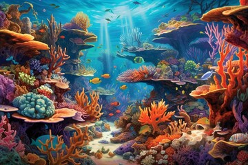 Fototapeta na wymiar Enchanting Underwater Journey: Exploring the Wonders of the Sea