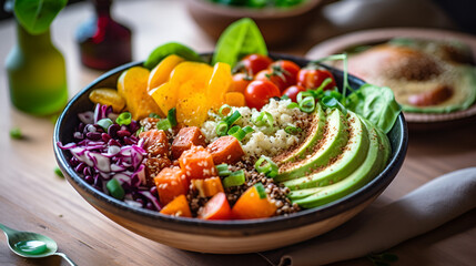 salad with vegetables and fruits in a bowl