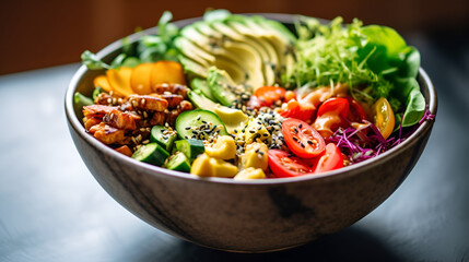 salad with vegetables and fruits in a bowl