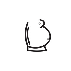 Baby Belly Obesity Outline Icon