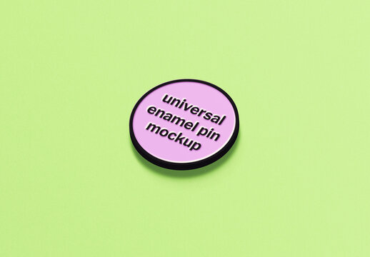 Enamel Pin Mockup Template Card Logo Soft Apparel Clothes