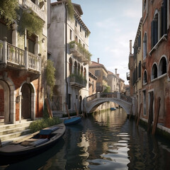 Fototapeta premium Canal in Venice created with generative AI