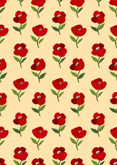 Seamless pattern with poppy flowers background.Eps 10 vector.