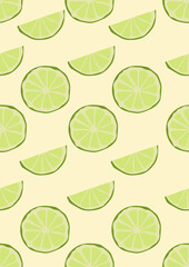 Seamless pattern with limes.Eps 10 vector.