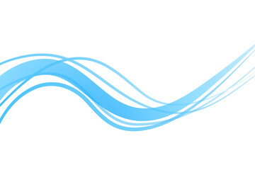 Abstract Blue Wave Curve Water Flow Editable Line Stroke Element Design Transparent Background Graphic Vector Illustration. Technology Internet Business Forward Growth