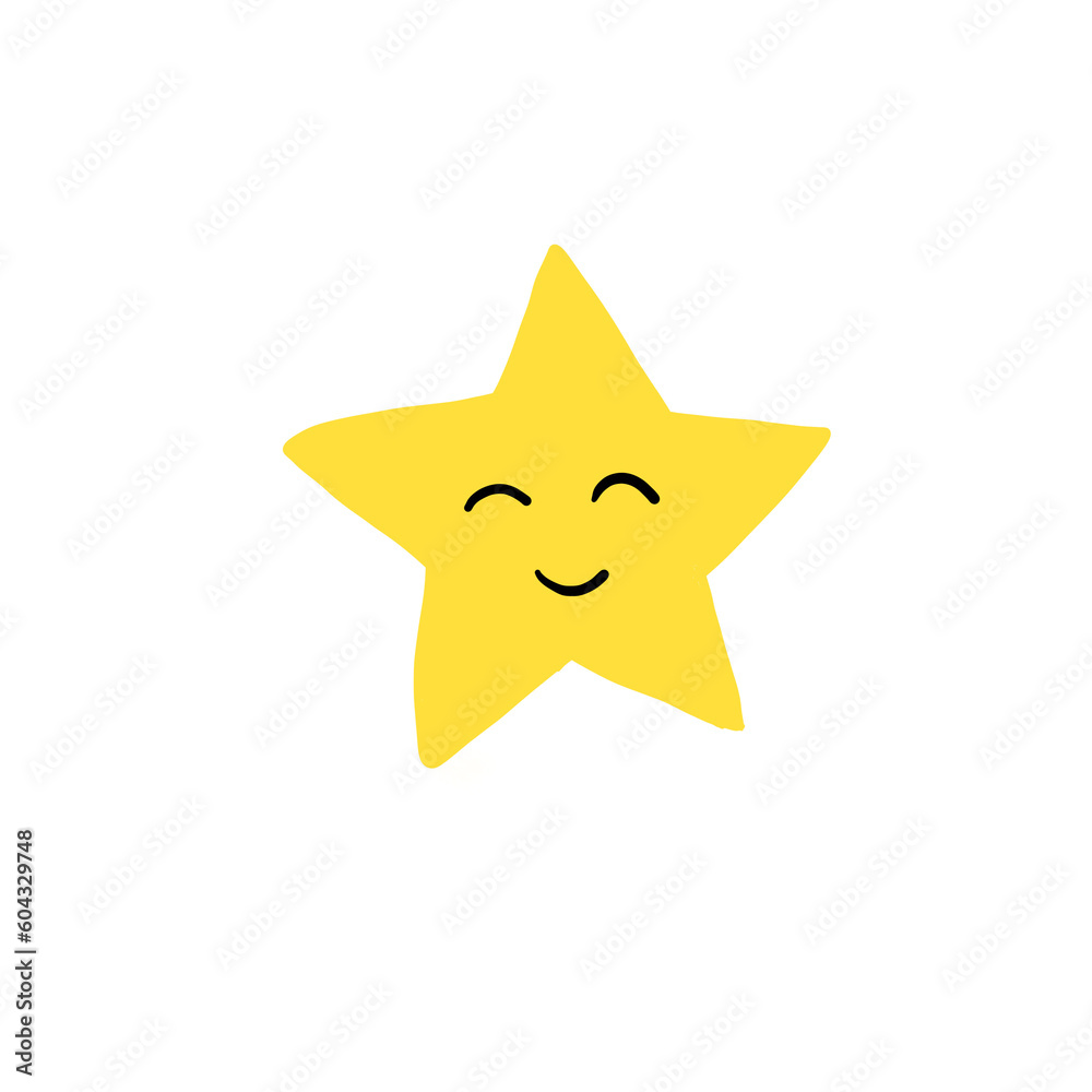 Wall mural 3d yellow star