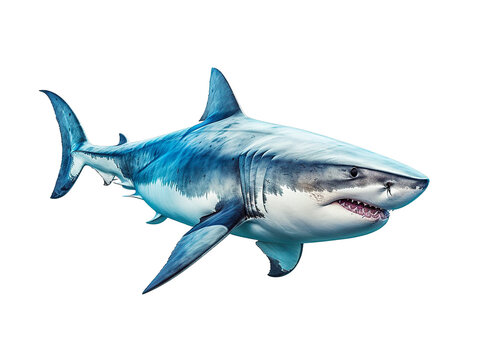 awesome great white shark isolated. generated with AI