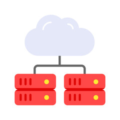 Creatively designed icon of cloud server in modern style, download this premium icon of cloud storage