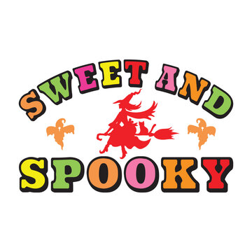Sweet And Spooky Trendy Halloween t-shirt design, Retro Design