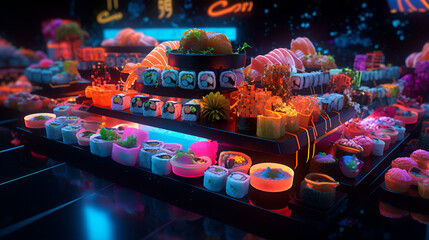 Neon Sushi Dinner